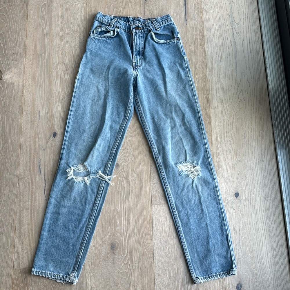 Vintage 90s Levi's 550 Orange Tab Jeans Relaxed Fit Student Youth W27 x L31